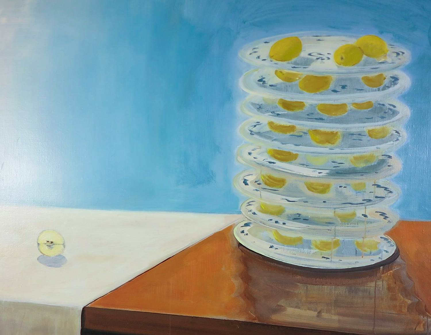 Theo Wittering - Olieverf op doek, Appels voor citroenen (Zeer groot) verkocht voor € 100!