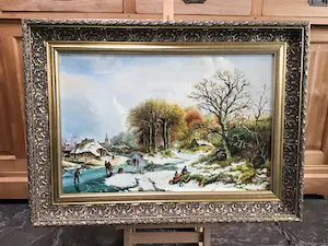 Niet of onleesbaar gesigneerd - Replica Winterlandschap H.C. Koekoek kopen? Bied vanaf 1!