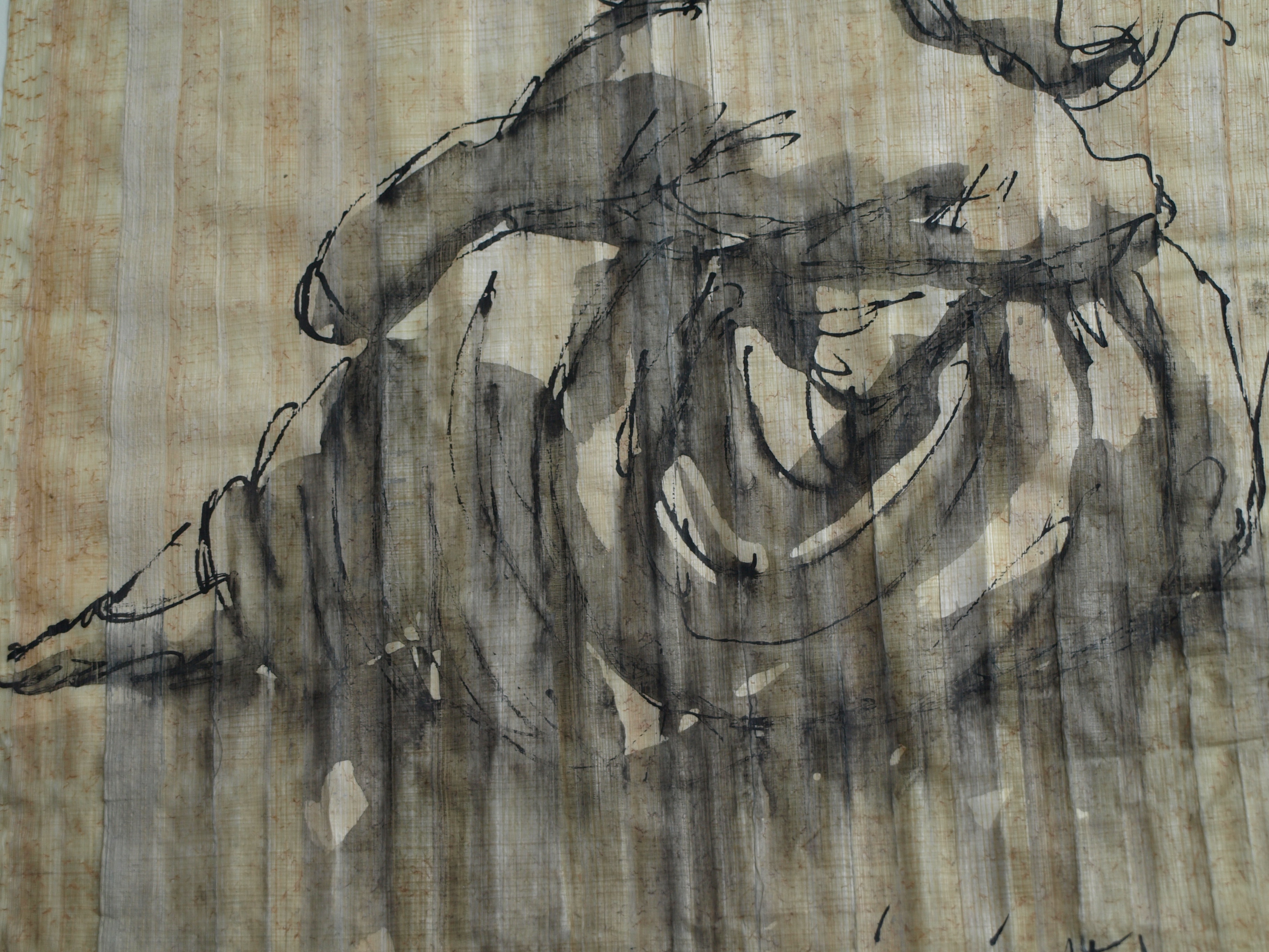 Niet of onleesbaar gesigneerd - Oost-Indische inkt, op zijde? , Portret meisje - gesigneerd & ingelijst - 2004 kopen? Bied vanaf 1!