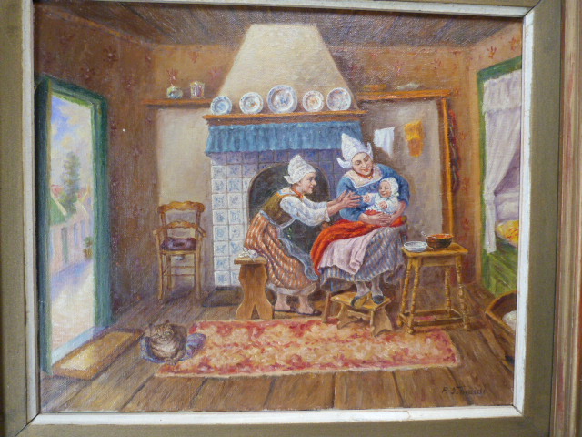 Niet of onleesbaar gesigneerd - Gesigneerd - Volendams interieur. kopen? Bied vanaf 1!