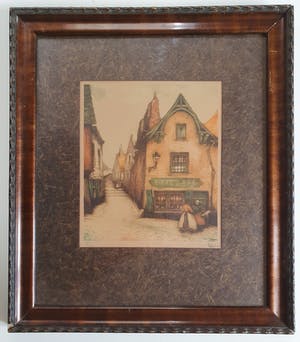 Jef Codron - Epicerie à Bruxelles (groot formaat in luxe lijst) kopen? Bied vanaf 1!