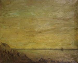 Ben Meddens - Olieverf op doek, Zeegezicht met schepen - Ingelijst kopen? Bied vanaf 1!