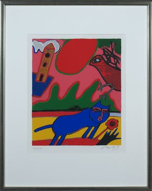 Corneille - Zeefdruk, Huit chats 4 - Ingelijst kopen? Bied vanaf 150!