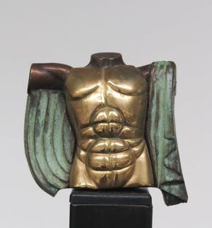 AcheterMiguel Berrocal - Klein beeld van brons met 24k verguld front, Eros voor Les Beaux Arts? Enchérissez de 120!