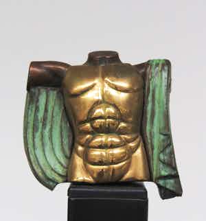 Miguel Berrocal - Klein beeld van brons met 24k verguld front, Eros voor Les Beaux Arts vendu pour 120€ !