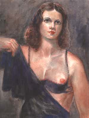 Sjef van der Voort - Halfgekleed model in zwarte jurk verkocht voor € 50!