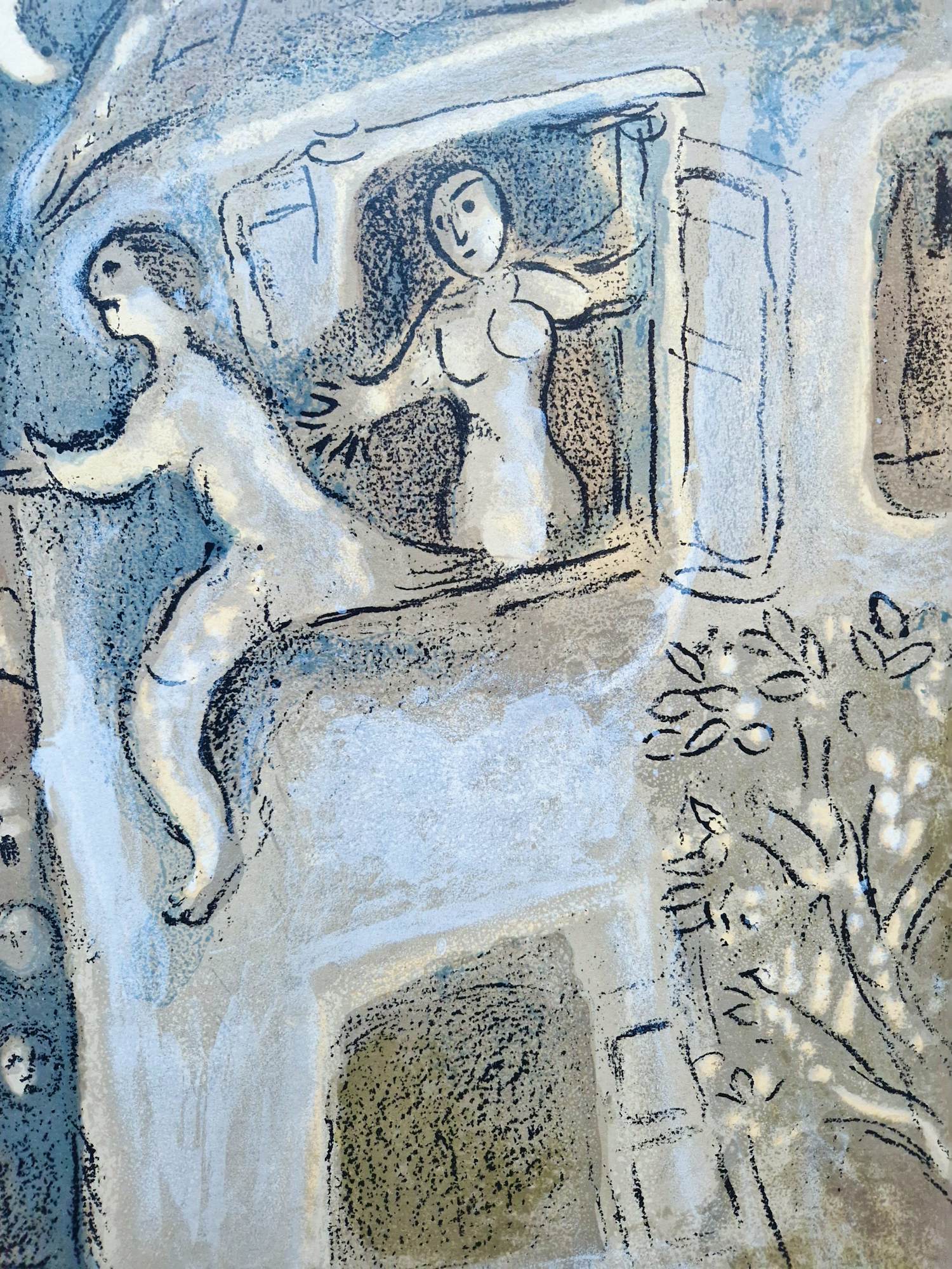 Marc Chagall - originele - Mourlot Frères - 1956 kleuren litho "David saved by Michal" kopen? Bied vanaf 171!