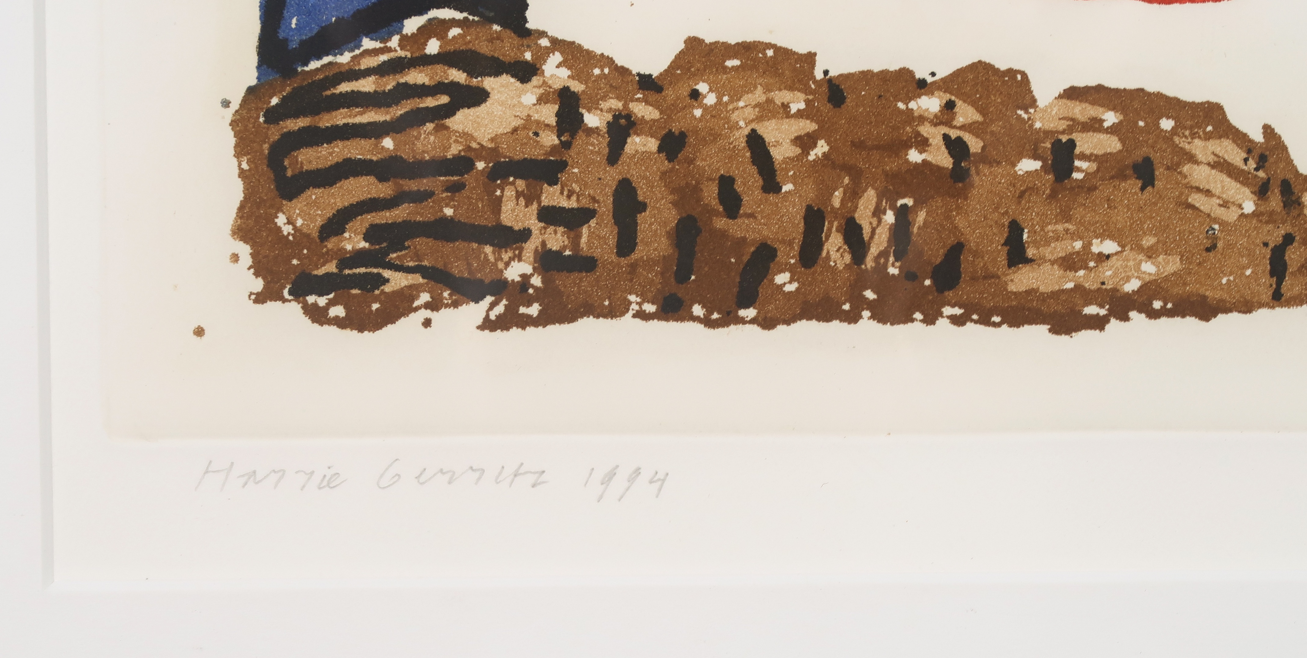 Harrie Gerritz - Aquatint, Z.T. (geel) - Ingelijst kopen? Bied vanaf 35!