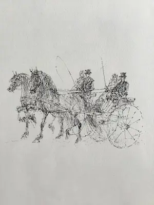 Piet Klaasse - Paarden, proefdrukken offsetlitho, 2-zijdig bedrukt, gesigneerd in druk kopen? Bied vanaf 25!