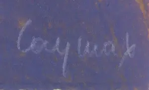 Katrien Caymax - Zeefdruk, At the tabel - Ingelijst kopen? Bied vanaf 100!