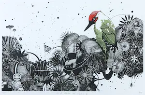 Jaco Putker - Zeefdruk, Op de schouders van giganten VI - Ingelijst kopen? Bied vanaf 35!