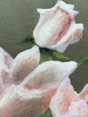 Niet of onleesbaar gesigneerd - Roze rozen in vaas, gesigneerd en ingelijst kopen? Bied vanaf 1!