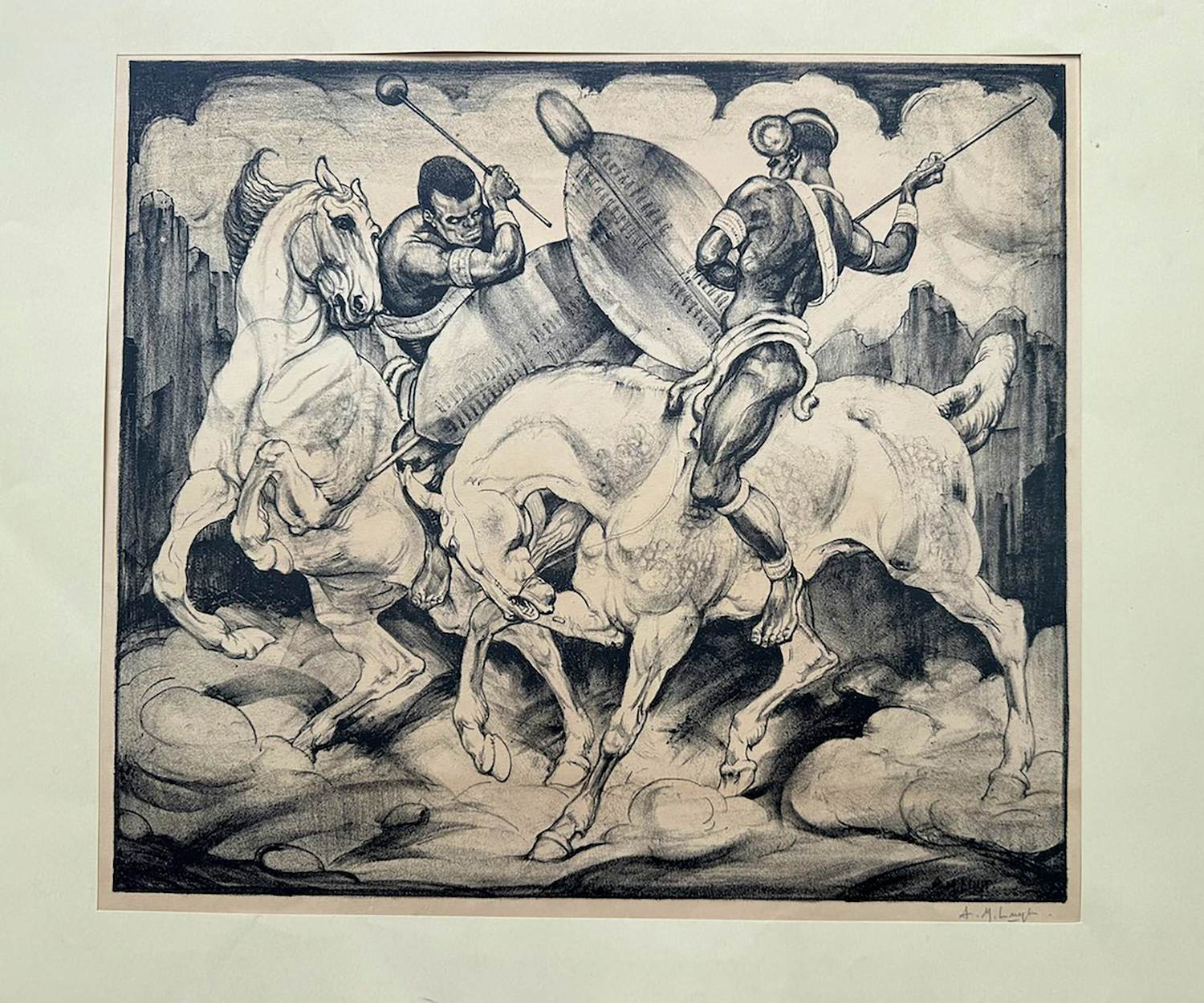 Buy Arie Martinus Luijt - Afrikaanse krijgers? Bid from 40!