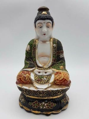 Niet of onleesbaar gesigneerd - Vintage Satsuma beeld van een Boeddha 20,2 cm kopen? Bied vanaf 1!