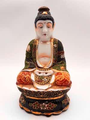 Niet of onleesbaar gesigneerd - Vintage Satsuma beeld van een Boeddha 20,2 cm verkocht voor € 1!