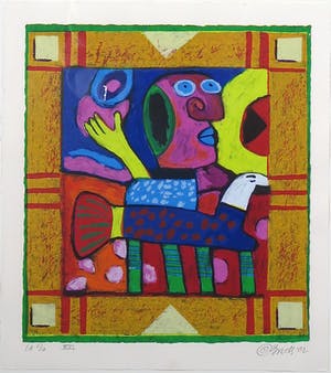 Clemens Briels - Zeefdruk, Zonder titel - Ingelijst kopen? Bied vanaf 35!