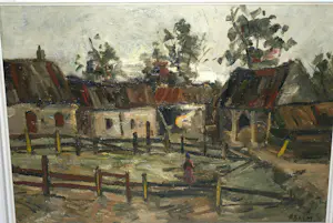 Harry Balm - Heemstede, Glipperdreef - olieverfschilderij kopen? Bied vanaf 10!