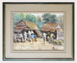 Niet of onleesbaar gesigneerd - 2 aquarellen - Bali - Indonesië kopen? Bied vanaf 1!