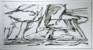 Paul Overhaus - Inkttekening, IJsselmeer II - Ingelijst (Zeer groot) kopen? Bied vanaf 1!