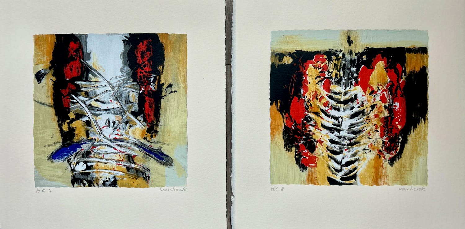 Buy Hans Vanhorck - Lot van 2 zeefdrukken? Bid from 40!