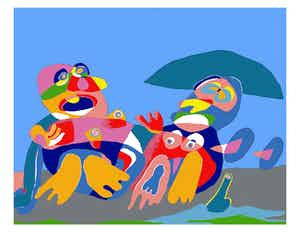 Peter Nieuwendijk - Cobrafiguratie, mooi gelijst verkocht voor € 125!