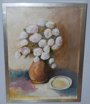 Niet of onleesbaar gesigneerd - Stilleven met bloemen - olieverf kopen? Bied vanaf 10!