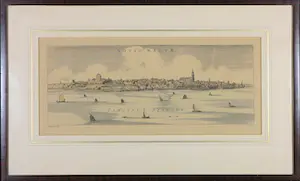 Joan Blaeu - Panoramisch gezicht op Nijmegen / Novio Magum - Ingelijst kaufen? Bieten Sie von 1!