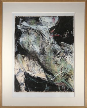 Niet of onleesbaar gesigneerd - Gemengde techniek op papier, Zonder titel - Ingelijst kopen? Bied vanaf 1!