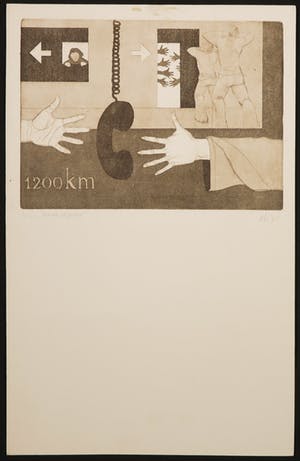 Niet of onleesbaar gesigneerd - Lot van twee etsen, Sans reponse + Zonder titel kopen? Bied vanaf 10!