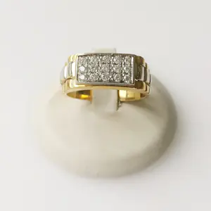 18K gouden herenring met diamant – 0,38 ct kopen? Bied vanaf 1600!