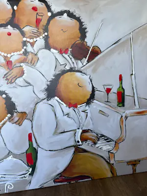Theo Broeren - Glicée op doek “Klassiek Concert” (ZEER GROOT) kopen? Bied vanaf 130!