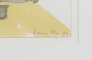 Theo Elfrink - Aquarel en potlood, Bassin - Ingelijst kopen? Bied vanaf 20!