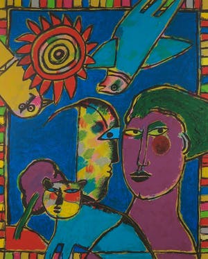 Corneille - Zeefdruk, Zonder titel - Ingelijst kopen? Bied vanaf 1!