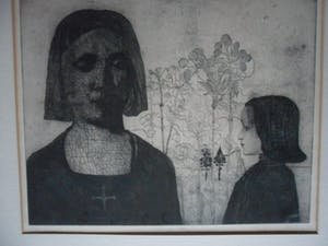 David King - Ets, titel, "Mother & Child". kopen? Bied vanaf 40!