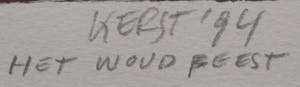 Corneille - Ingelijste zeefdruk: Kerst '94, het woud feest - 1994(Nette lijst!) kopen? Bied vanaf 250!