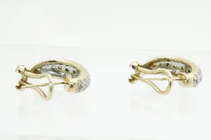 1122- Chique paar 14 krt geel goud & diamanten oorclips (ca.0.60ct) kopen? Bied vanaf 350!