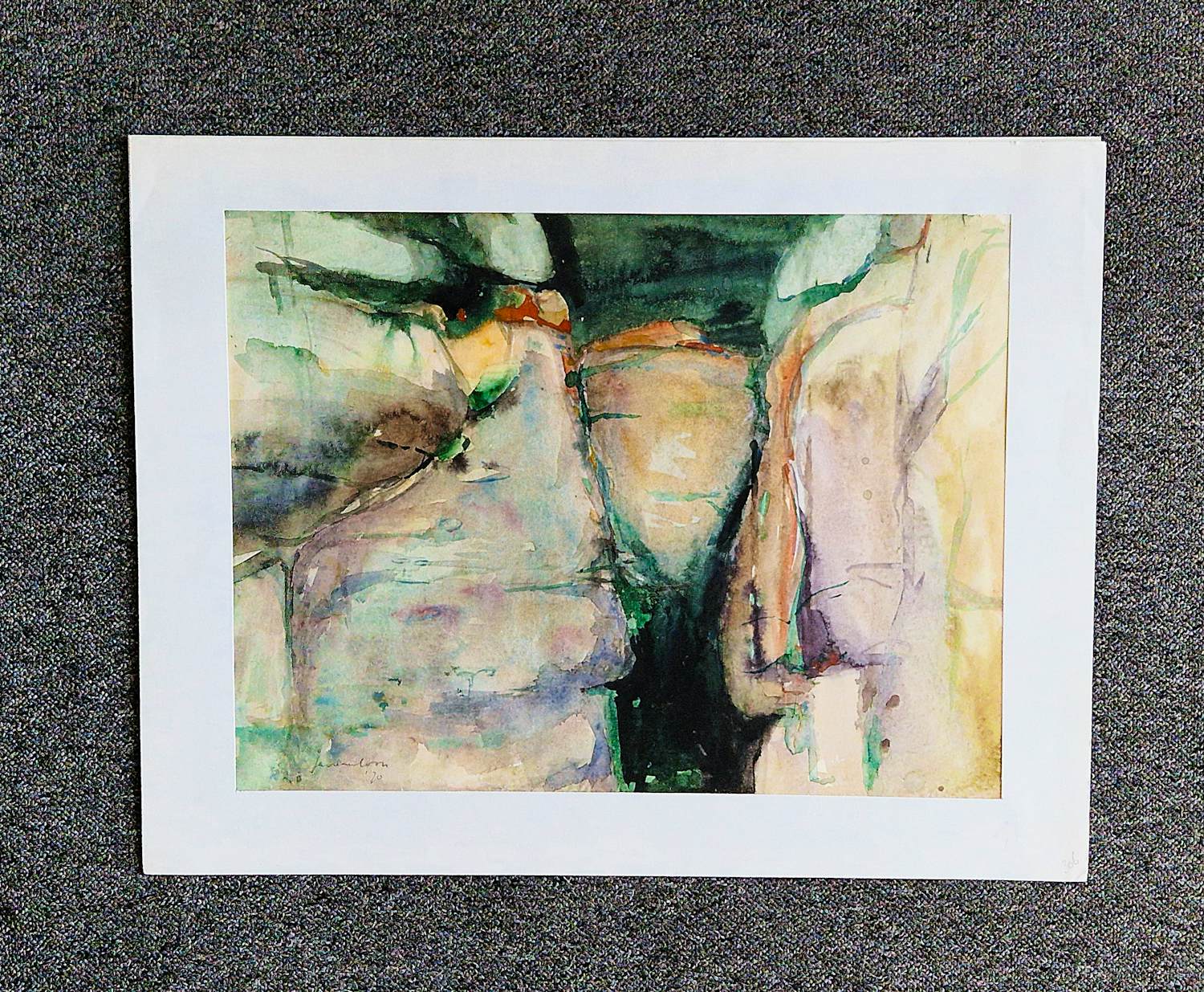 Jan Hendrik van Loon - Grote in 1970 gemaakte gouache - landschap IJsland - gesigneerd kopen? Bied vanaf 48!