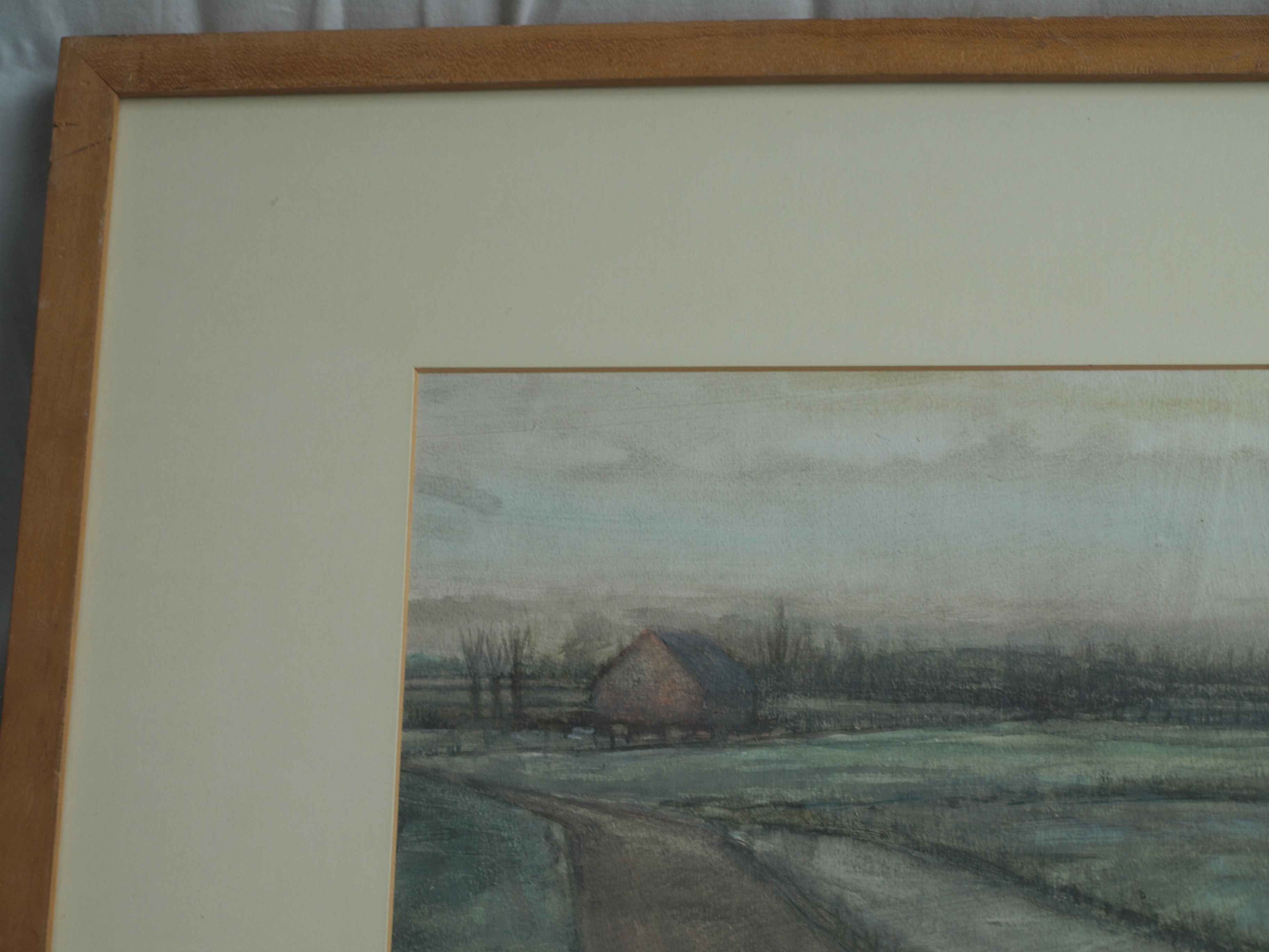 Henk Rijzinga - Aquarel , Winterlandschap – ingelijst – ca 1975  kopen? Bied vanaf 1!