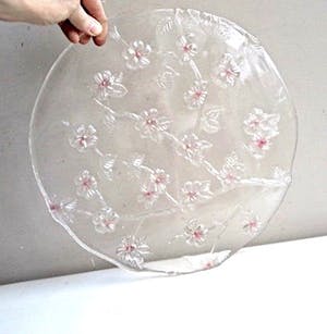 Walther glas - Blad/ Taartplateau - Kristalglas - Roosjesdecor in reliëf (Valentijnsdag-item) kopen? Bied vanaf 1!