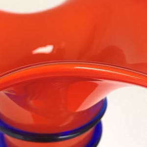 Johann Loetz Witwe - Tango vaas oranje met diepblauwe slang kopen? Bied vanaf 30!