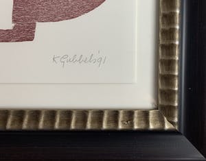 Klaas Gubbels - houtdruk - 'Rode kan' - oplage 15 ex. (LUXE INGELIJST) kopen? Bied vanaf 649!