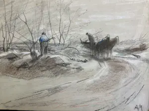 Anton Mauve (sr.) - Heidelandschap met twee houtsprokkelaars en een paardenkar op een pad kopen? Bied vanaf 240!