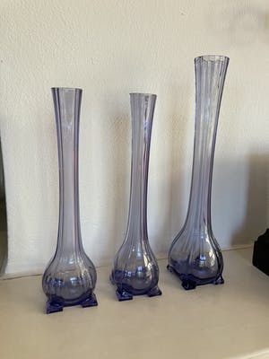 Val-Saint-Lambert - Bijzondere glasitems: 3 solifleur vazen kopen? Bied vanaf 70!