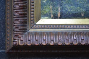 Niet of onleesbaar gesigneerd - Dorpsgezicht met kerktoren - Olieverf op doek kopen? Bied vanaf 10!