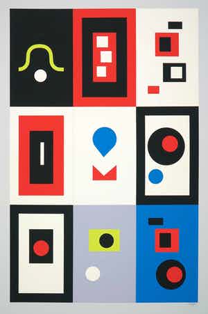 Nicolas Schoffer - Zeefdruk, Zonder titel verkocht voor € 100!