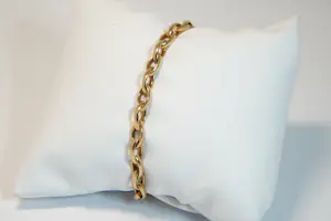 34 - 14 karaats bicolor gouden holle armband met markies vormige schakels kopen? Bied vanaf 350!