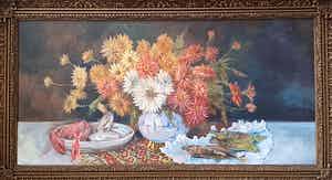 Niet of onleesbaar gesigneerd - Stilleven met zeevruchten verkocht voor € 1!