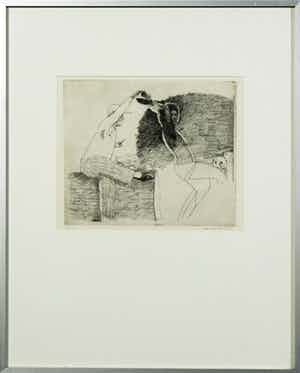 Pat Andrea - Ets, Zonder titel - Ingelijst verkocht voor € 40!