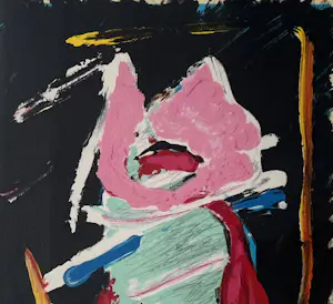 Karel Appel - handgesigneerde litho | 'Can we dance a landscape?' | 1989 kopen? Bied vanaf 600!