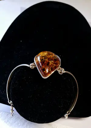 Nieuwe Ambachtelijke prachtige amber bloemen sterling zilveren armband kopen? Bied vanaf 125!
